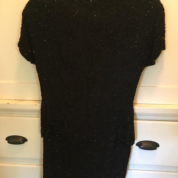 Black Tie Silk & Sequin Dress - Picture 2 of 3
